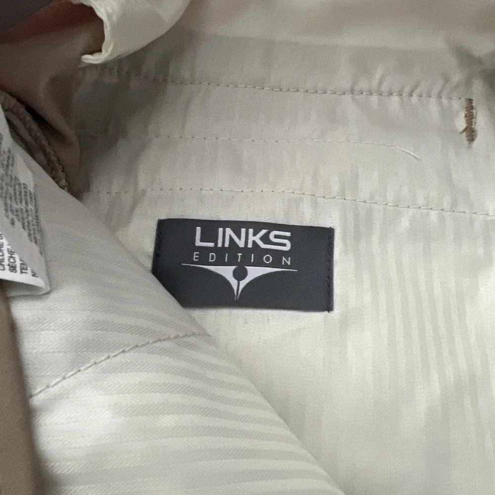 Links Edition Mens Performance Golf‎ Shorts Khaki Flat Front Size 36 MSRP $65